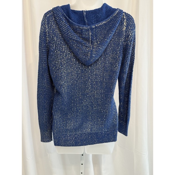 Vintage Just B  Blue Gold Accent Zip Hoodie Size S NWT - Picture 4 of 9